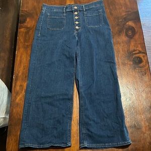 Express Cropped High Rise Wide Leg Jean Size10